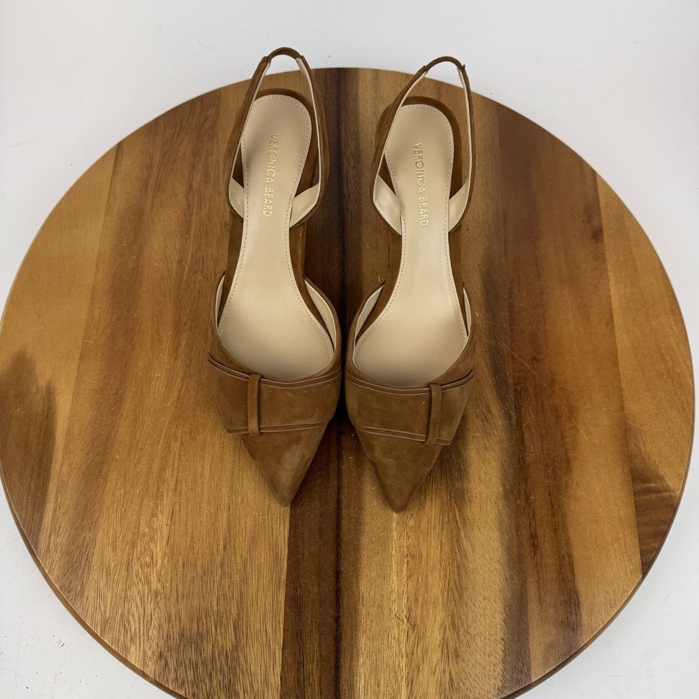 Womens Veronica Beard Lisbeth Brown‎ Suede Formal Slingback Pumps Size 6 M GUC - Picture 4 of 9